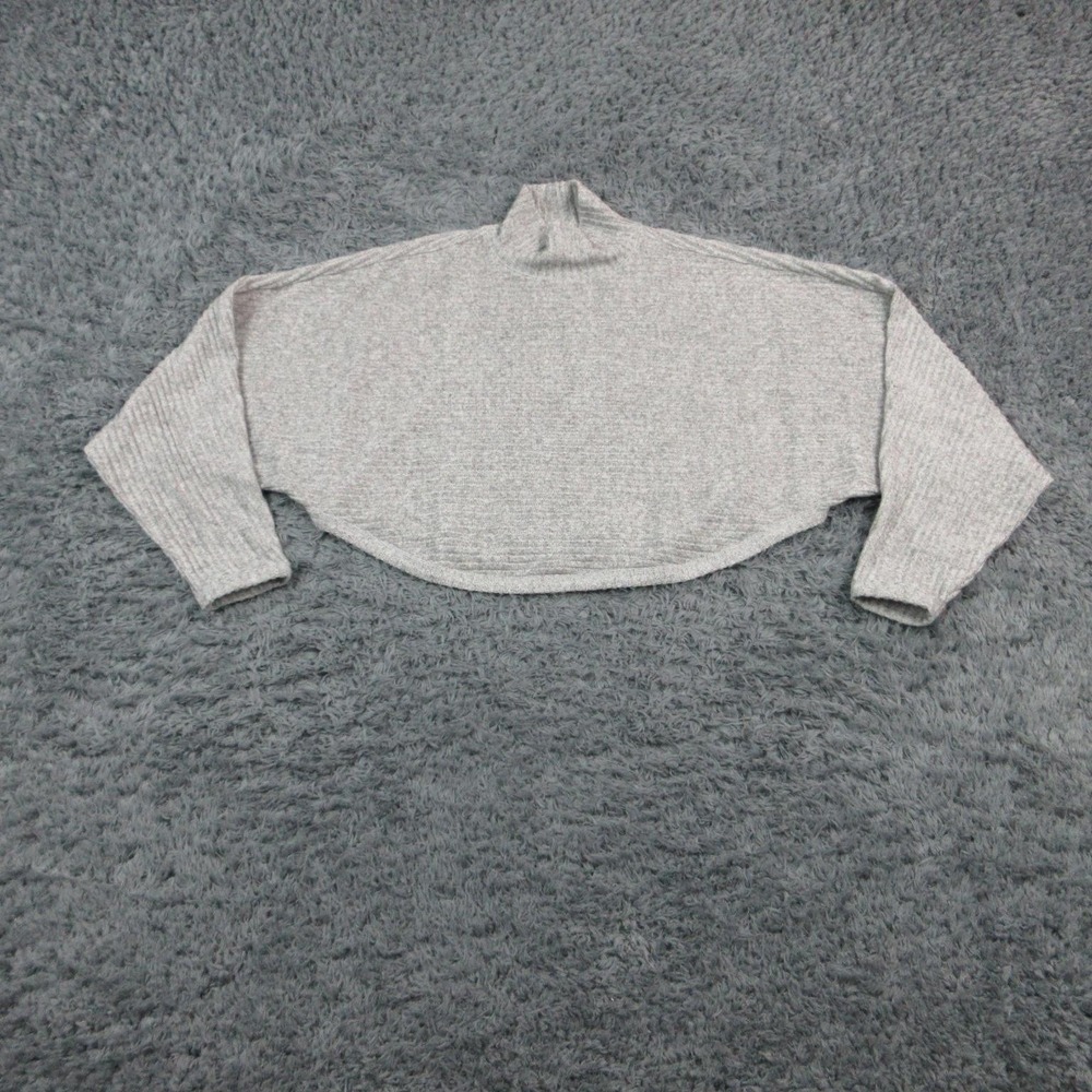 PILCRO Sweater Pullover Womens S Gray Mock Neck Dolman Sleeve Open-Knit